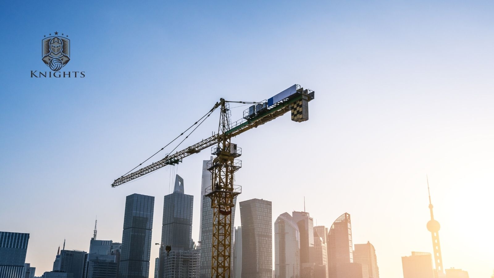 Construction site at dusk